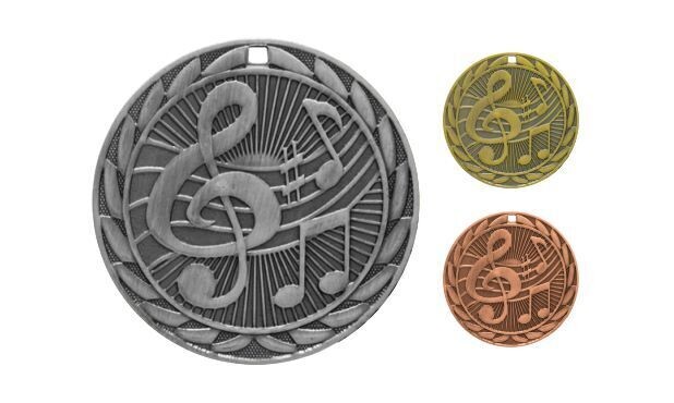 Iron Music Medallion: Antique Silver 2"-107124