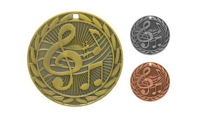 Iron Music Medallion: Antique Gold 2"-107123