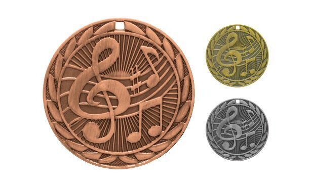 Iron Music Medallion: Antique Bronze 2"-107125