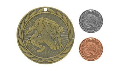 Iron Wrestling Medallion: Antique Gold 2"-107132