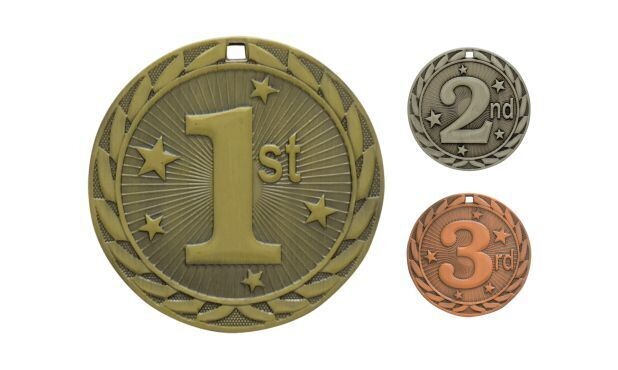 Iron 1st Place Medallion: Antique Gold 2"-107138