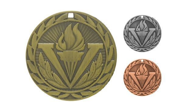 Iron Victory Medallion: Antique Gold 2"