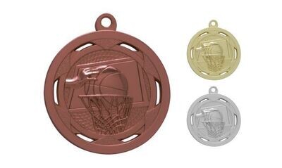Strata Basketball Medallion: Antique Bronze 2"-107901