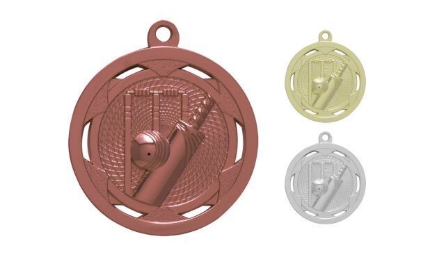 Strata Cricket Medallion: Antique Bronze 2"-107907