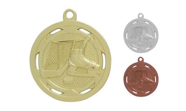 Strata Hockey Medallion: Bright Gold 2"-107917