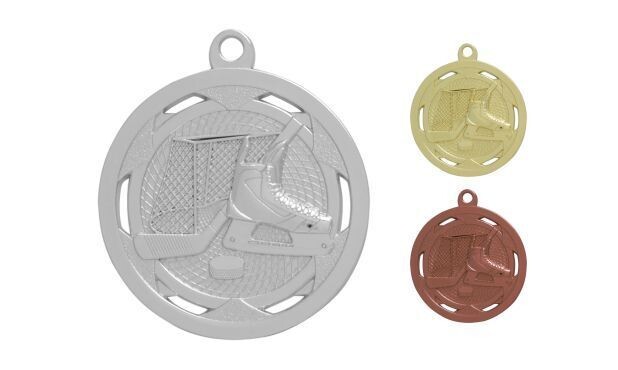 Strata Hockey Medallion: Bright Silver 2"-107918
