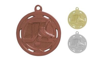 Strata Hockey Medallion: Antique Bronze 2"-107919