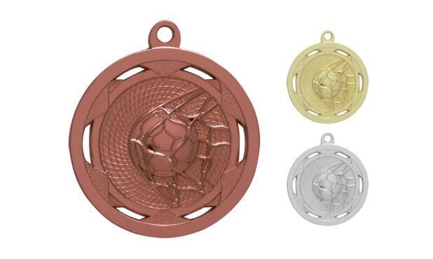 Strata Soccer Medallion: Antique Bronze 2"-107925