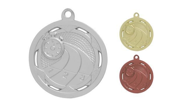 Strata Track Medallion: Bright Silver 2"-107927