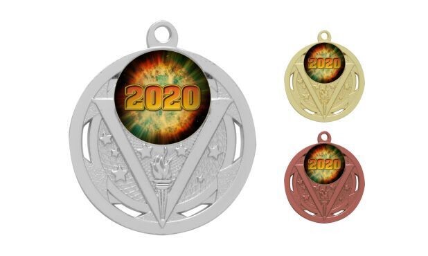 Strata Victory Medallion: Bright Silver 1"-107930