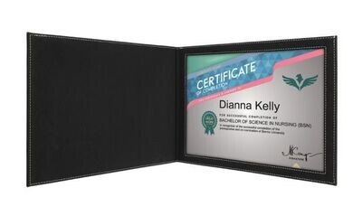 Leatherette Certificate Holder - Blue/Silver: 9" x 12"-107830