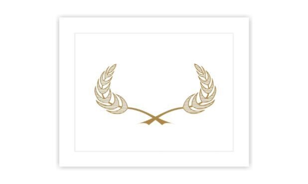 White Heavyweight Cardstock Certificate Holder with Gold Embossed Design-100777