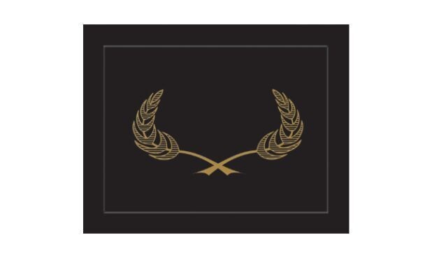 Black Heavyweight Cardstock Certificate Holder with Gold Embossed Design-100778