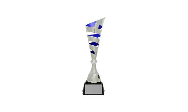 Silver/Blue Vito Cup Trophy: 14-1/2"-100819