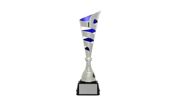 Silver/Blue Vito Cup Trophy: 15"-100823