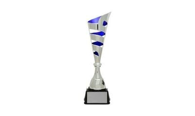 Silver/Blue Vito Cup Trophy: 15"-100823