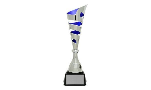 Silver/Blue Vito Cup Trophy: 16"-100827