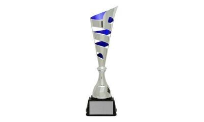 Silver/Blue Vito Cup Trophy: 16"-100827