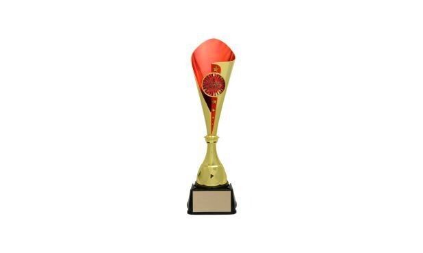 Gold/Red Bruno Cup Trophy: 14-5/8"-100828