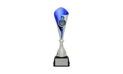 Silver/Blue Bruno Cup Trophy: 15-1/2"-100835