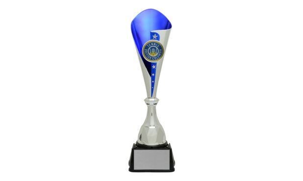 Silver/Blue Bruno Cup Trophy: 16-1/4"-100839