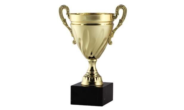 Solid Metal Cup Trophy on Solid Marble Base: 16"-101904