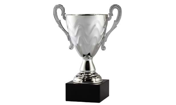 Silver Plated Cup on Marble Base: 17-1/4"-102798