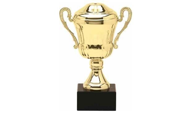 Gold Cup Trophy on Solid Marble Base: 12"-102800