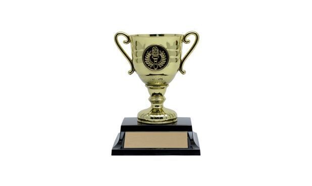 Gold Hugo Cup Trophy: 4-5/8"-107223