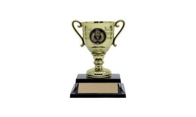 Gold Hugo Cup Trophy: 4-5/8"-107223