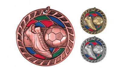 Stained Glass Soccer Medallion: Antique Bronze 2-1/2"-105054