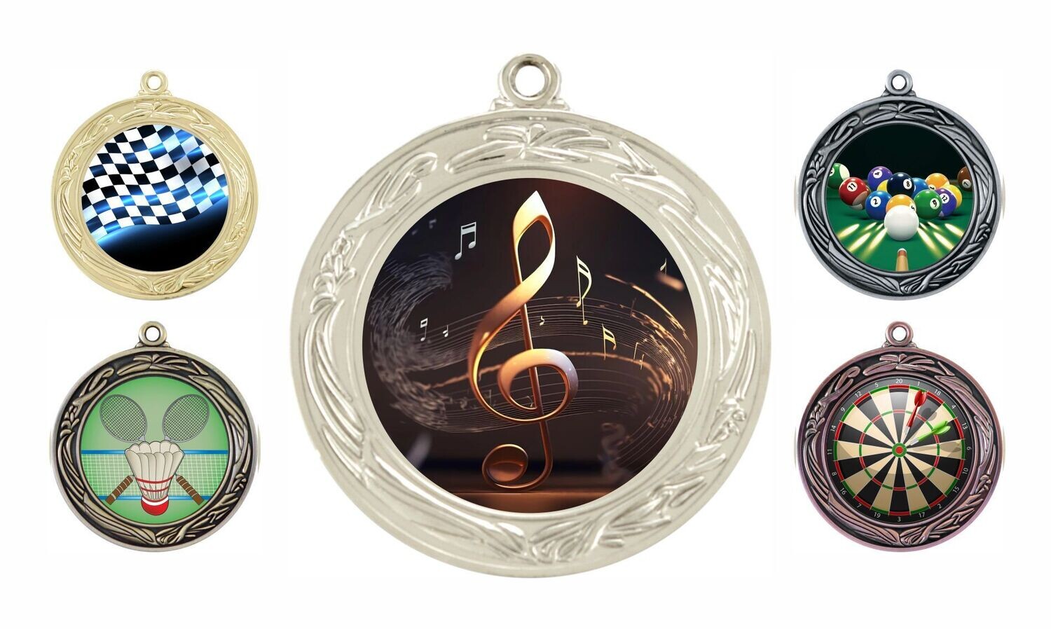 Laurel Universal Insert Medallion: Bright Silver 2-3/4"-105819