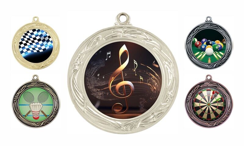 Laurel Universal Insert Medallion: Bright Silver 2-3/4"-105819