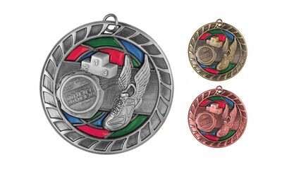 Stained Glass Track Medallion: Antique Silver 2-1/2"-105068