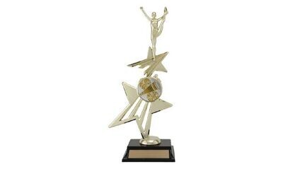 Star Power Riser Achievement Award with Custom Insert and Figure: 12-3/4"-102475