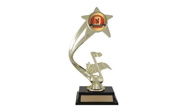 Shooting Star Trophy with Custom Insert and Figure: 10"-102476