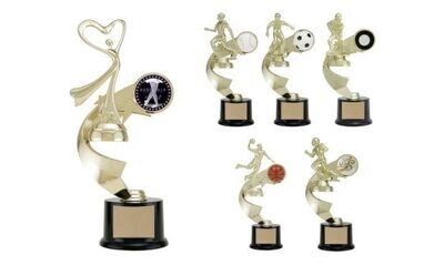 Ribbon Star Trophy with Custom Insert and Figure: 11"-106924