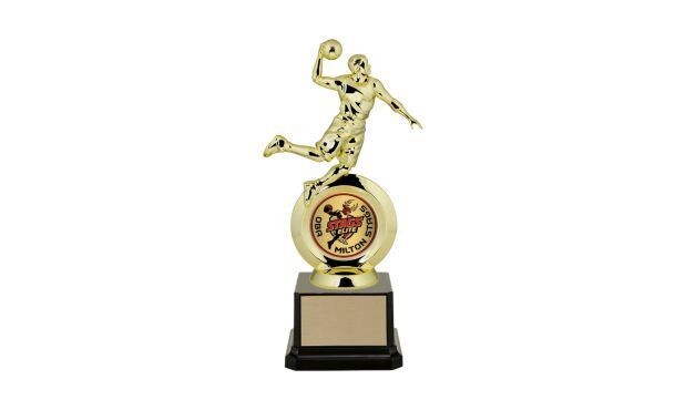 First Choice Male Basketball Trophy with Custom Insert: 8-1/4"-107231