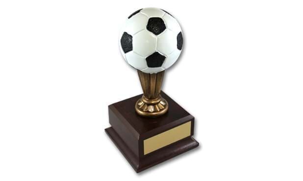 Painted Soccer Ball Keeper Trophy: 8-1/2"-103080