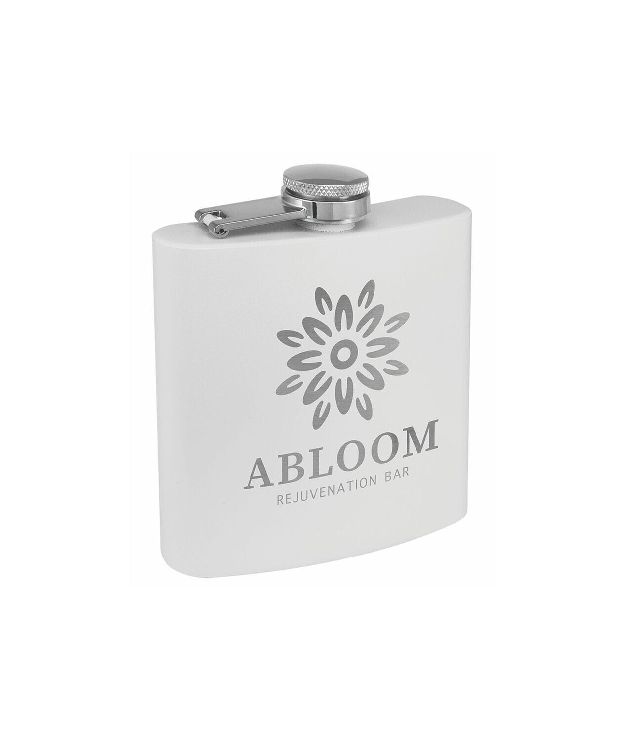 White Powder Coated Stainless Steel Flask: 6 oz.-108308