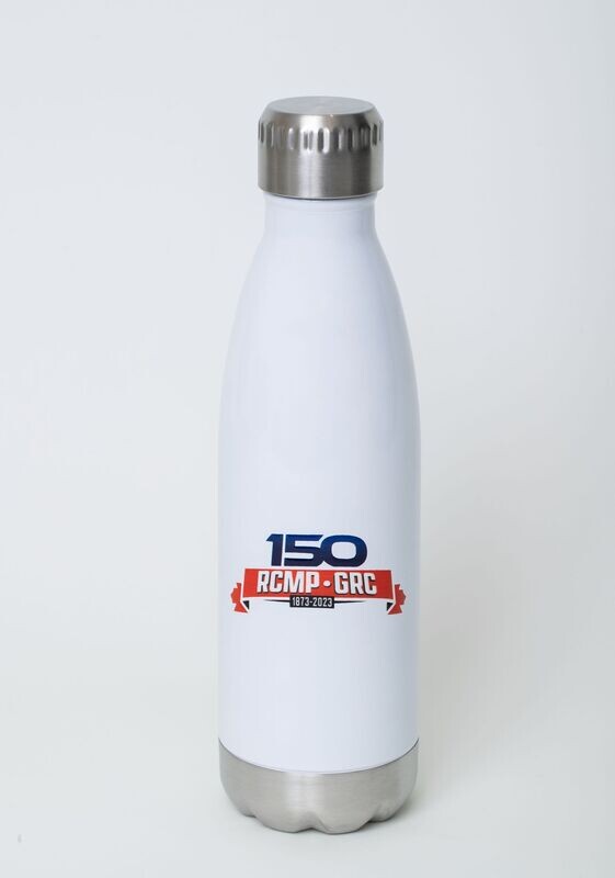 Stainless Steel Water Bottle with RCMP 150 Logo Print: 17 oz.-109000