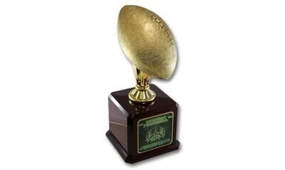 Bright Gold Football Trophy: 18-1/2"