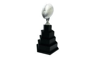 Silver Tone Football on a 4 Tier Black Base: 26-1/2"