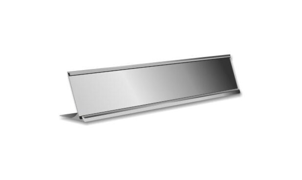 Brushed Silver Aluminum Desk Holder: 8" x 2"-100989