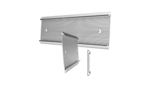 Brushed Silver Deluxe Aluminum Wall Sign Holder: 8" x 2"-100995