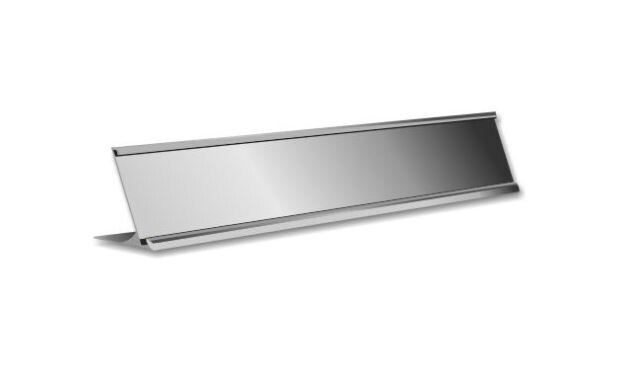 Brushed Silver Aluminum Desk Holder: 10" x 2"-100992