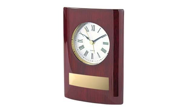 Solid Rosewood Piano Finish Stand-Up Clock: 5-7/8" x 4-1/4"-101928
