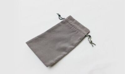 Grey Velveteen Drawstring Bag: 3" x 4-7/8"-107947