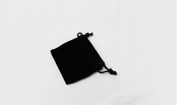 Black Velveteen Drawstring Bag: 2" x 2"-107954