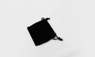 Black Velveteen Drawstring Bag: 2" x 2"-107954